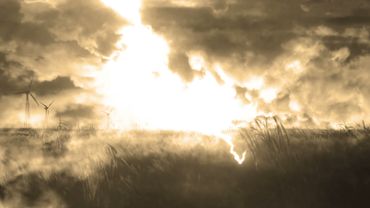 Lightning storm over the fields