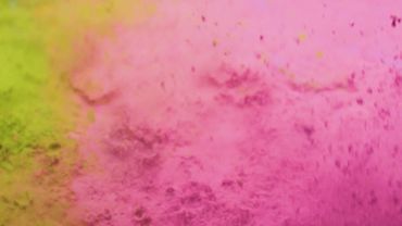 Pink and yellow powder jumping