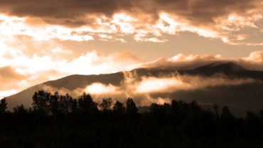 Morning clouds over the mountains