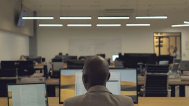 A man working at the office