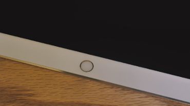 White tablet on a table, close up