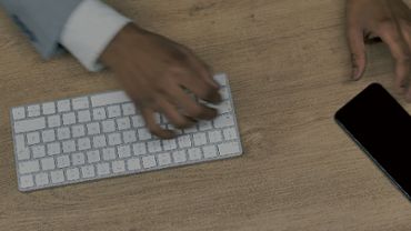 Business person working with devices