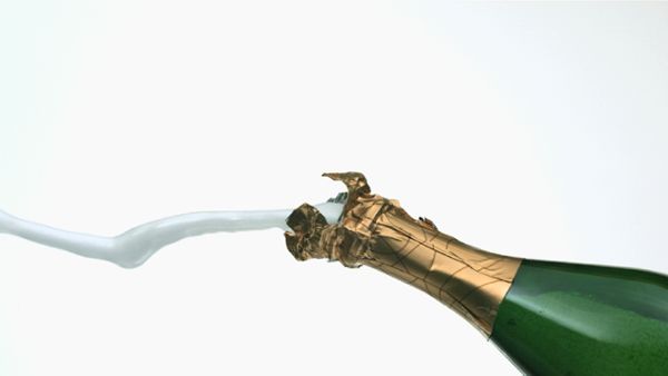 Slow Motion Champagne Bottle