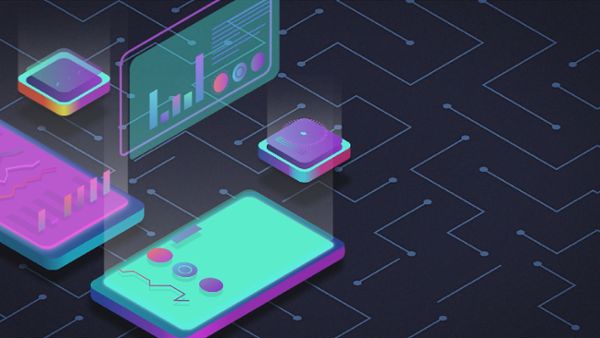 Motion graphic animation of futuristic devices