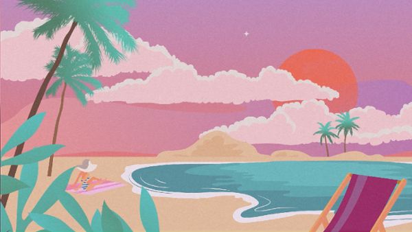 Animation of popular vacation spots