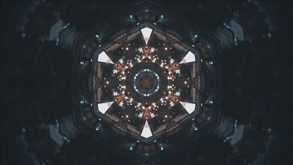 Unfocused kaleidoscope shot of lights textures