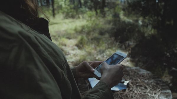 Photographer using a smartphone