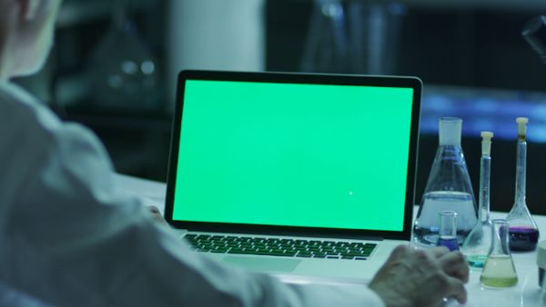 Laptop With The Green Screen