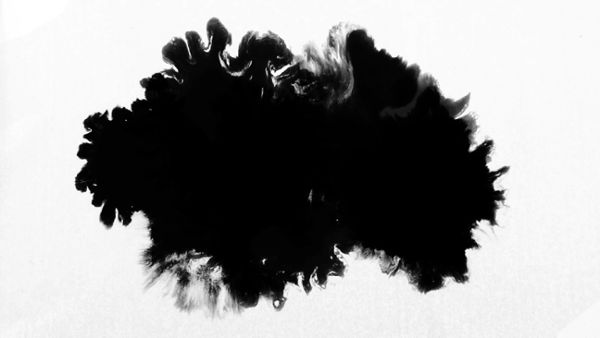 Black ink drops